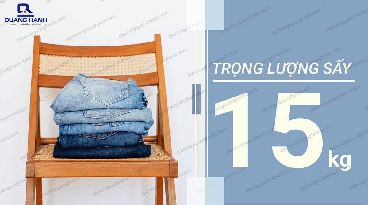 trọng lượng sấy tối đa 15kg