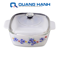 Âu vuông thủy tinh ngọc Opal MP USA Home Set 8 inch 1005